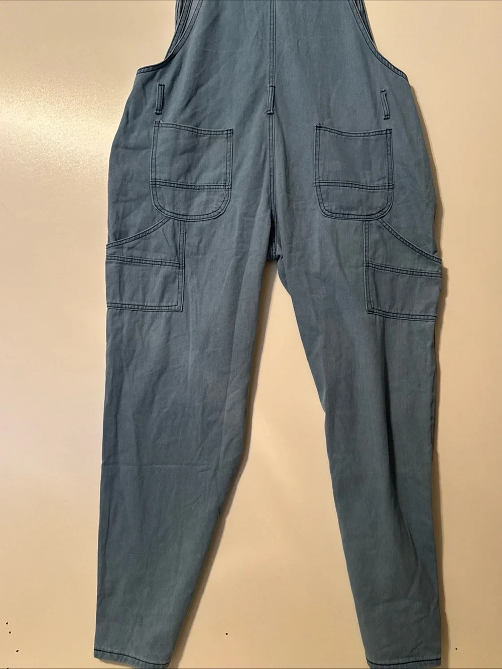 Light Blue Denim Overalls - Women's Casual Jumpsuit